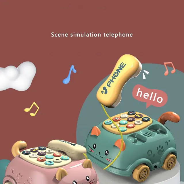 Children Montessori Telephone Toy Early Education Music Early Education Story Machine Baby Emulated Phone Musical Toys Gift 4