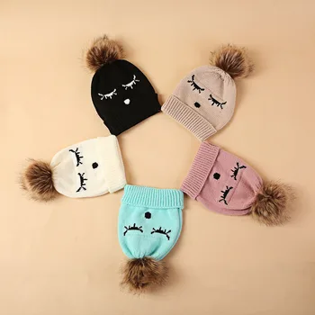 

2019 Baby Beanies Hat Pompon Winter Children Hat Knitted Cute Cap For Girls Boys Casual Solid Color Girls Hat Baby winter