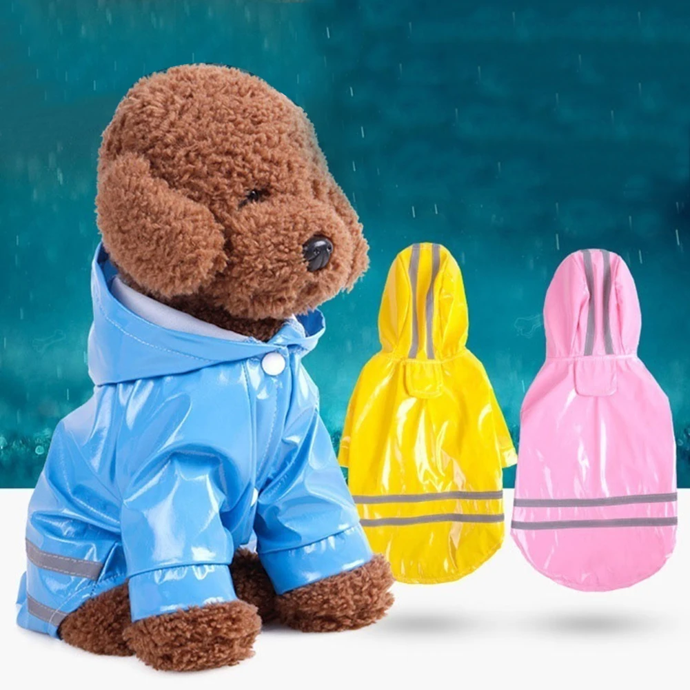 Теперь Открытый Собака Щенок с капюшоном дождевик водонепроницаемая куртка уличная одежда комбинезон