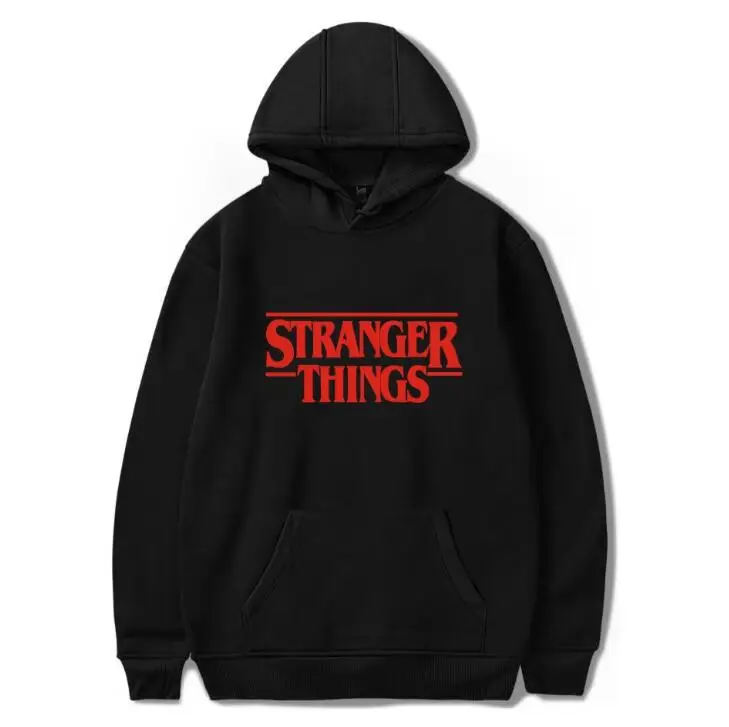 

2019 Trendy Faces Stranger Things Hooded Mens Hoodies and Sweatshirts Oversized for Autumn with Hip Hop Winter Hoodies Men Brand
