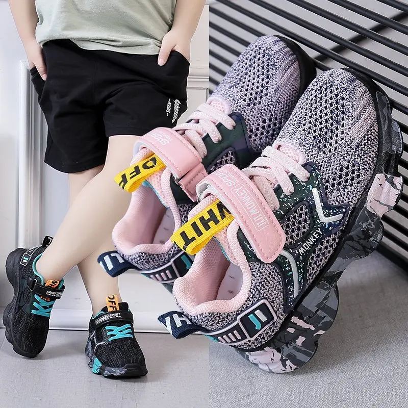 

Best Selling Teenager Shoe for Boy Pink Girls Fashion Shoes Soft Girls Jogging Walking Trainers Brand Children Boy Sport Shoes