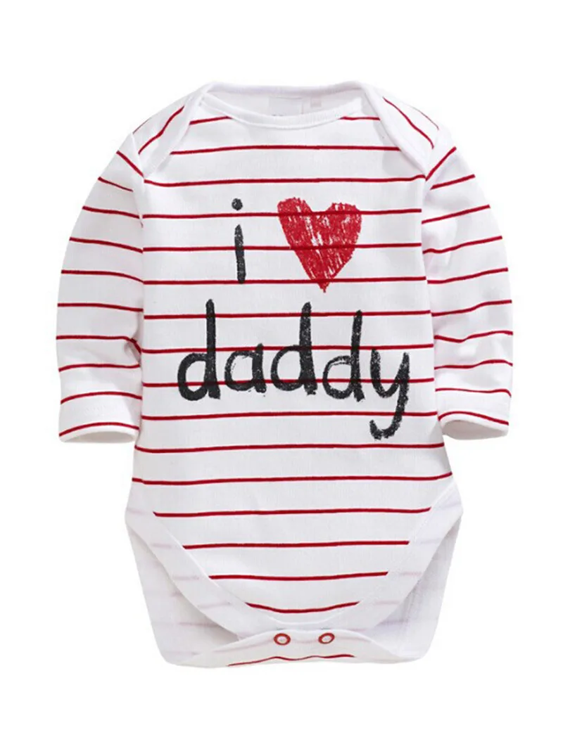 0-12 Months Newborn Baby Boy Clothes Girls Long Sleeve Romper I Love Mommy Daddy Baby Girl Clothes Jumpsuit Romper