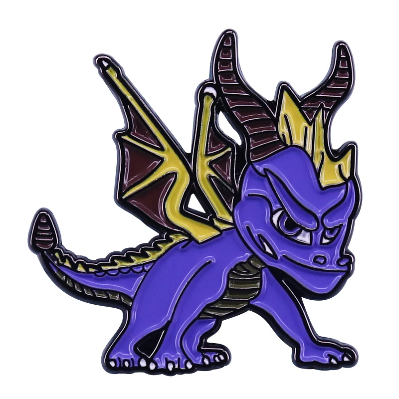 Популярное украшение игровой значок года с фиолетовым драконом Spyro pin video |