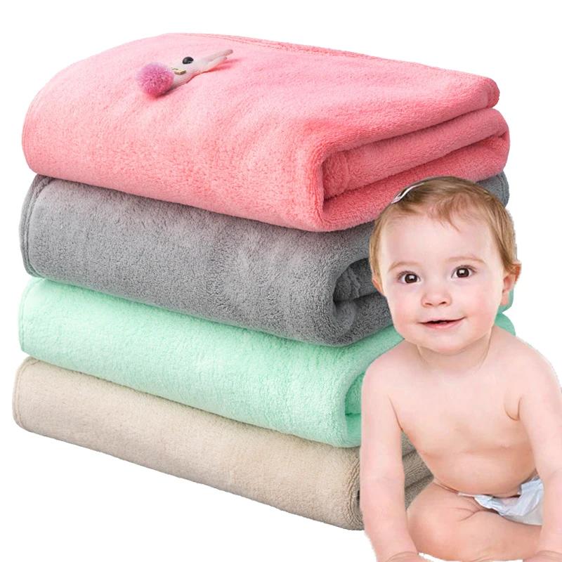 

Однотонные детские мягкие полотенца, детское одеяло, пеленки для младенцев, коралловый бархат, впитывающее детское банное полотенце, 120*60 см