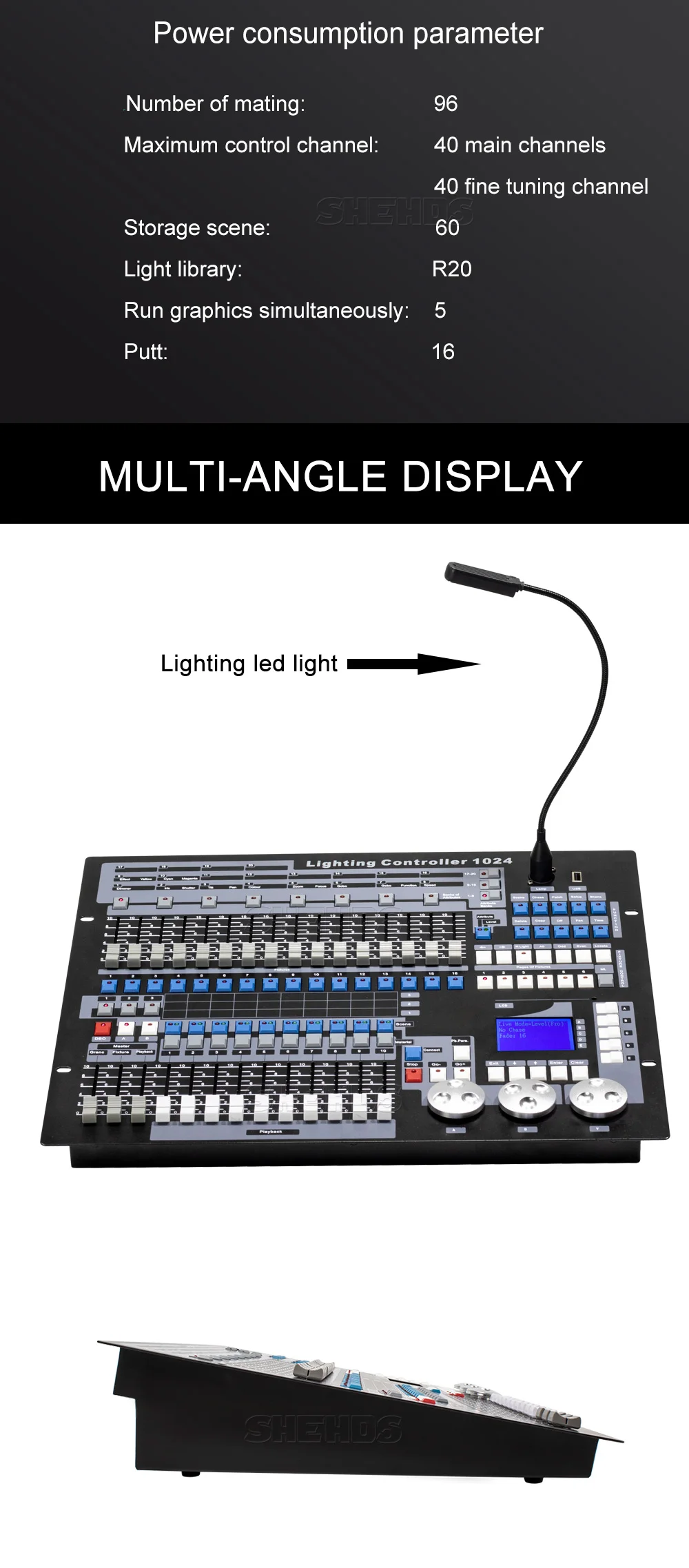 SHEHDS DMX512 сценический светильник контроллер ключ 1024 канал с F светильник чехол PC/SD автономный режим светильник Jockey Dmx контроллер диско