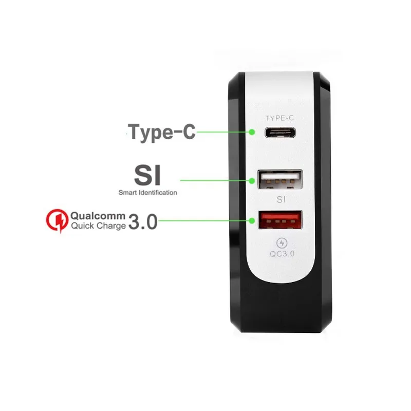 Универсальное ICH-24 Quick Charge 3,0 Dual usb type-c настенное зарядное устройство пористая крышка настенное зарядное устройство