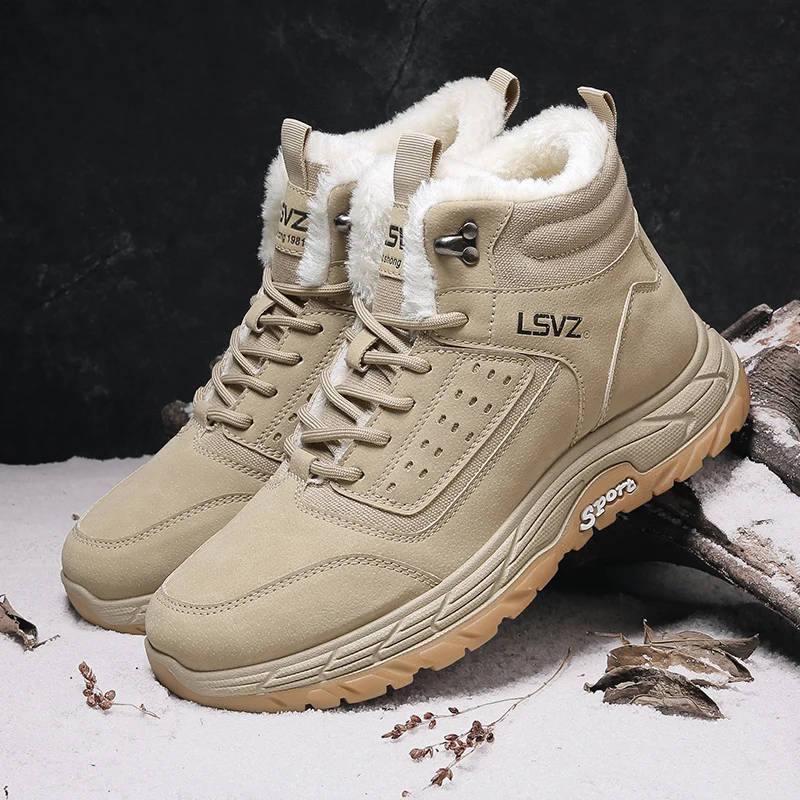 

New Men Snow Boots Warm Fur Winter Casual Shoes Men Winter Fashion Boots Footwear Men Plus Size Ankle Boots Men Sneakers