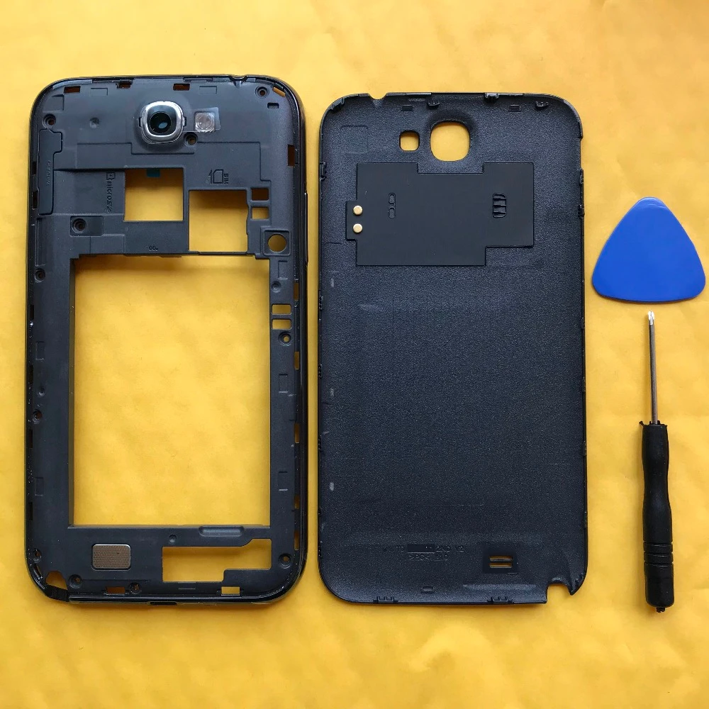 

Original Phone Middle Frame + Housing Back Panel Cover Rear Battery Door For Samsung Galaxy Note 2 II N7100 N7105 I317 Case