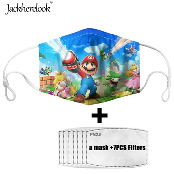 

Jackherelook Super Mario Bros Anime Mask for Children's 7PCS Activated Carbon Filter Mouth PM2.5 Masks Cover Masque Mouth-muffle