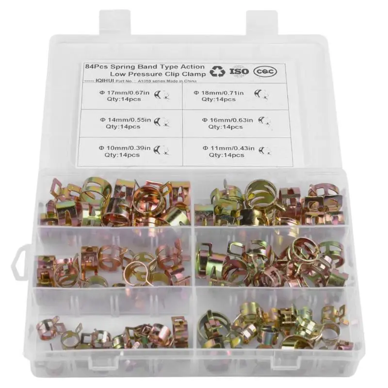 

84pcs Hose Clamps for Automobile Tubing Hose Clamp (10/11/14/16/17/18mm)