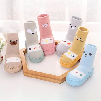 

Spring Autumn winter cartoon baby socks Baby steps non-slip Leather Sole cotton children floor socks baby socks newborn 6-36M
