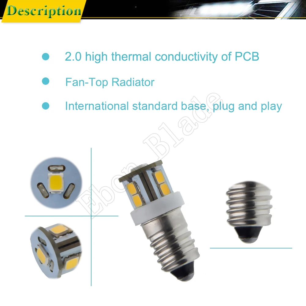 E10 7SMD 2835 6 Ʈ 6 V DC LED  / MES  , 1447 Ÿ  ġ    Ʈ, 4 