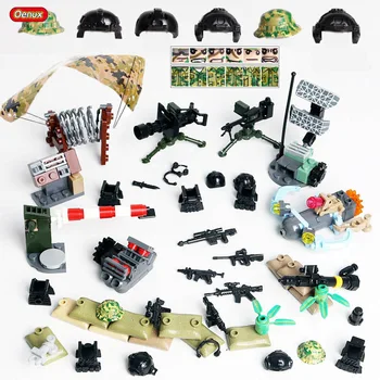 

Oenux Newest Military Navy Seals Army Soldier With Parachute Building Block Military Mini Camouflage Figure MOC Brick Kids Toy