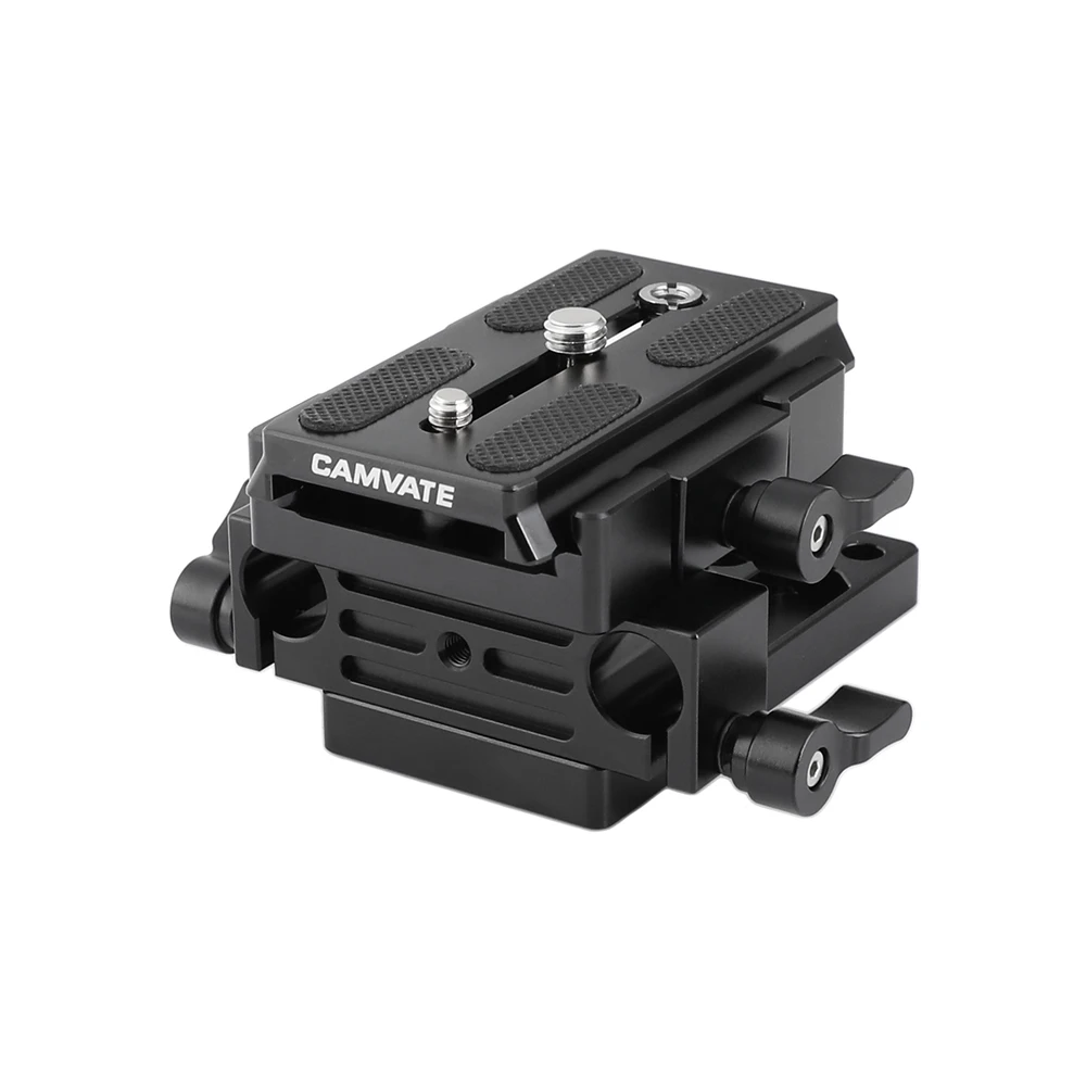 CAMVATE  Manfrotto Quick release Connect Adapter With Sliding Mounting Plate&15mm Rod Clamp For Manfrotto 577/501/504/701 Tripod