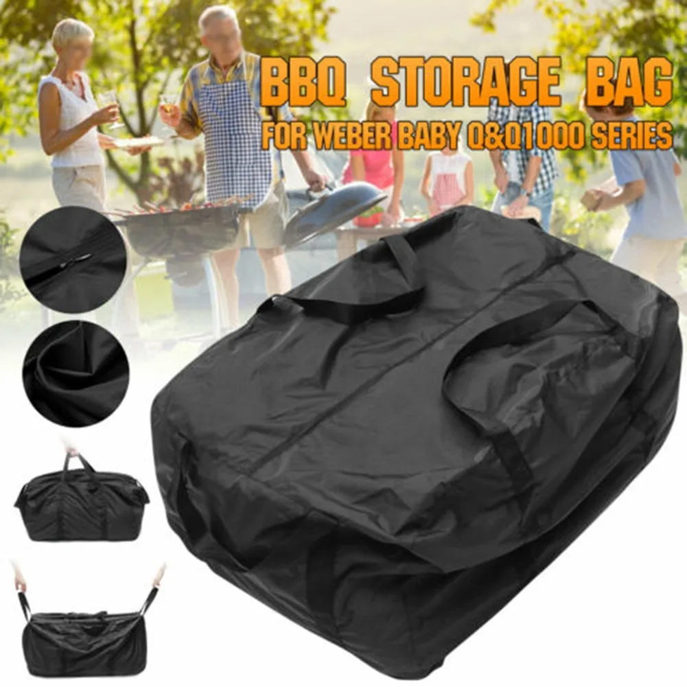 1*Storage Carry Bag 74*57*43cm BBQ Storage Carry Duffle Bag For Weber BABY Q&Q1000 Series Black In Stock Drop Shipping