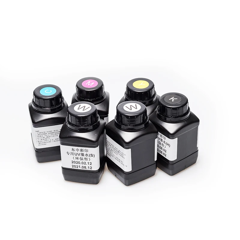 DOMSEM 250 мл 6 бутылок много УФ чернил для Epson 1390 L800 1400 1410 1430 1500 Вт R280 R290 R330 L1800 светодиодный принтер (BK C M Y белый)|uv