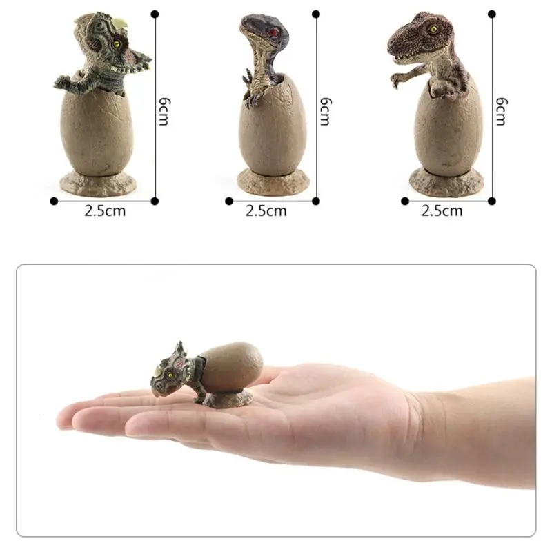 Figuras de acción de Mini dinosaurio para incubar, 3 unidades/juego, U50F