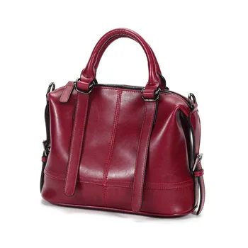 

Genuine Leather Woman Package Wax Oil Cowhide Single Shoulder Satchel luxury handbags women bags designer femme de marque luxe