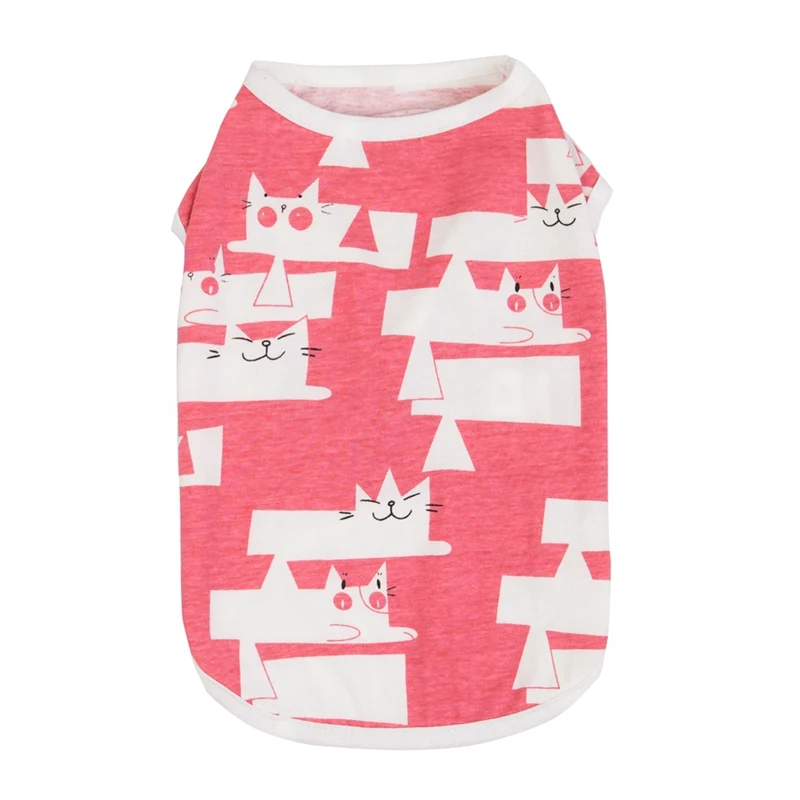 Жилет без рукавов с принтом кошек удобная летняя футболка для щенков одежда