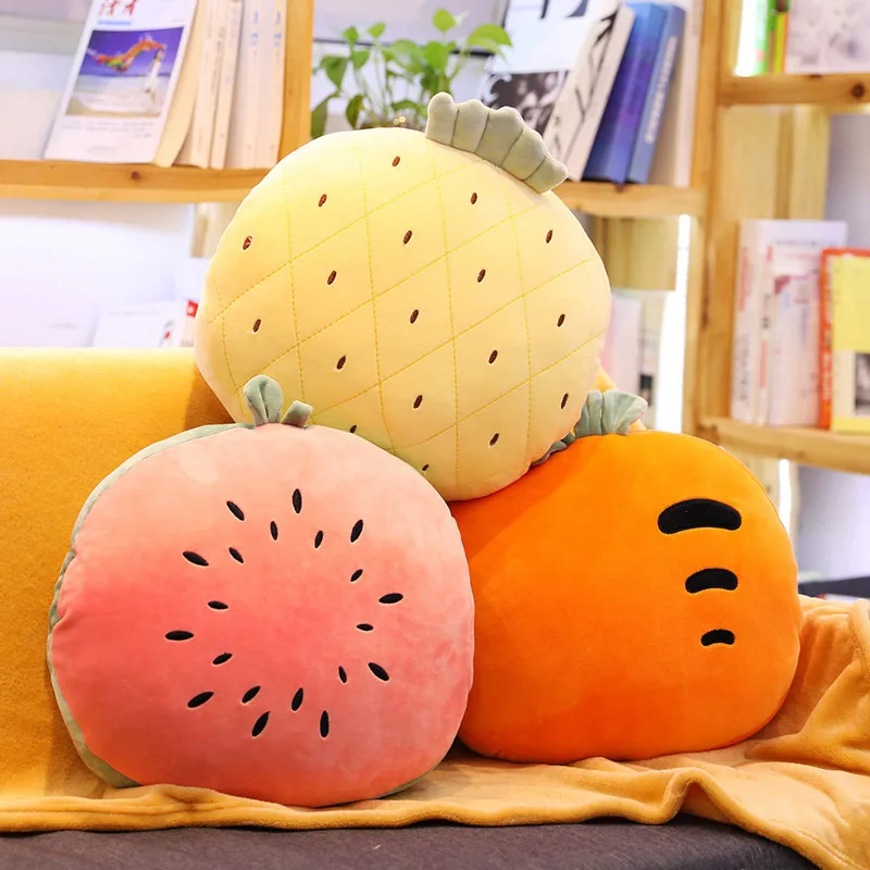 Various Fruit Pillow Plush Pillow Creative 3-in-1 Hand Warmer Blanket Pillow Animal Bolster Throw Pillow Kids Gift XC096