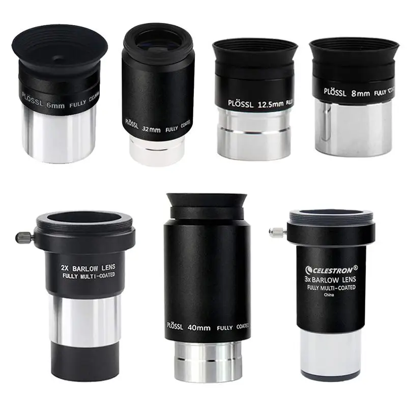 Oculari Da 1.25 Pollici 6Mm 8Mm 12.5Mm 32Mm 40Mm Plonexus Telescopio E 2X 3X Barlow Lens Full Metal Astronomy Telescope Oculari
