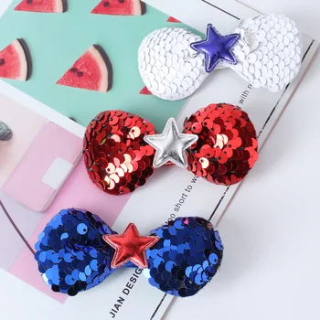 

3pcs/Set Baby Girls Bow-knot Hairpins Sequins Shining Pentagram Hairclip Cute Barrettes Hair Clips Pins for Girls Kids Headwea