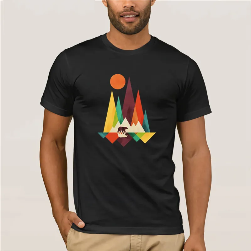 2019 bear in whimsical wild tshirts men Fashion |