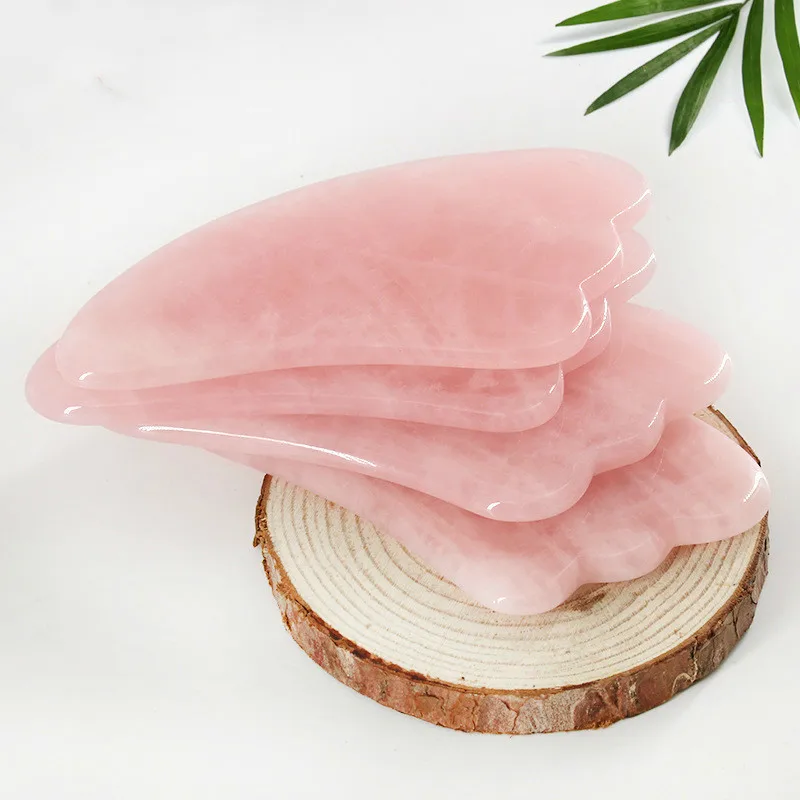 

Rose Quartz Jade Guasha Board Natural Stone Scraper Chinese Gua Sha Tools For Face Neck Back Body Acupuncture Pressure Therapy