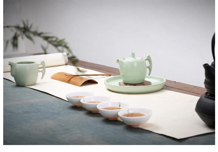 Чайный горшок ручной работы Celadon, домашний керамический горшок Xi Shi, чайный горшок с ледяной трещинкой, кунг-фу, черный чай Jin Jun Mei, чайная посуда