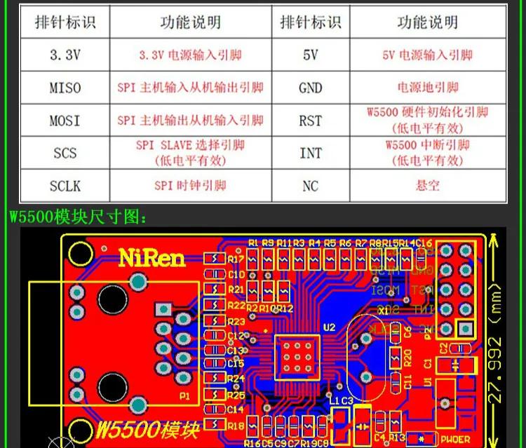 W5500 сетевой модуль Ethernet TCP/IP SPI интерфейс 51/STM32 программа Super W5100W5200