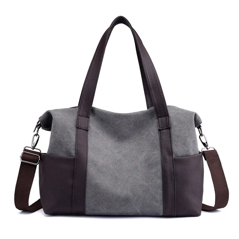 Женская сумка на плечо Повседневная модная универсальная Большая объемная многофункциональная Холщовая Сумка