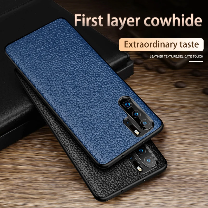 Phone Case For Huawei P40 P30 P20 Mate 30 Pro 20 Lite 10 9 Cowhide Litchi Texture Genuine Leather Honor 10i 8X Max 9X Cover | Мобильные