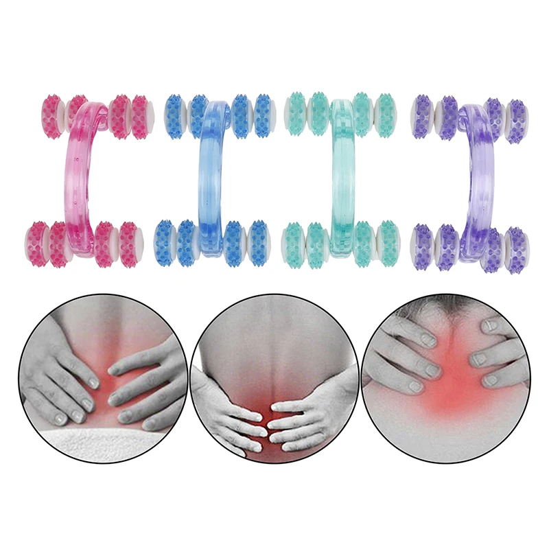 8 Roller Wheels Body Massager 1PC Practical Fitness Massage Wheel Arch Lunar Rover Vehicle Massager Green Blue Pink Purple