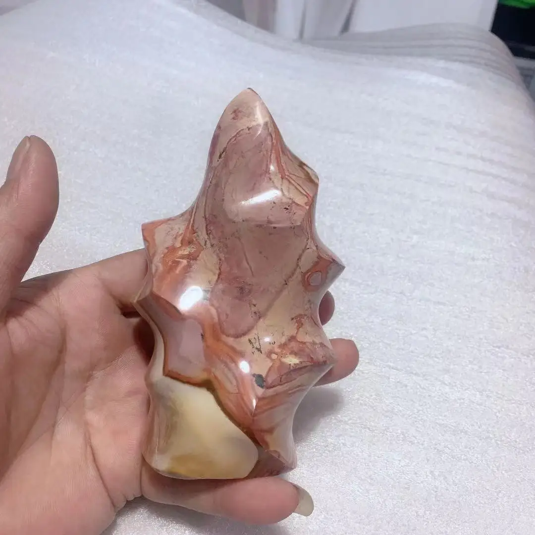 

Natural Sun Stone Jade Flame Quartz Crystal Healing Stone 1PC