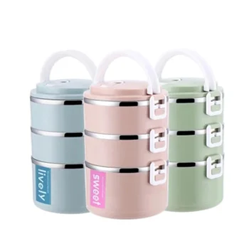 

Heightened Stainless Steel Student Female Insulation Lunch Box Stainless Steel Adult Office Worker Lunch Box Insulation Barrel