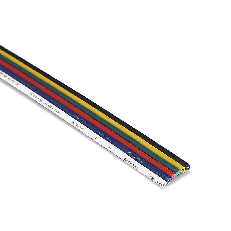 10 рулонов 100 м 22AWG 20AWG 18AWG 2 3 4 Pin RGB кабель-удлинитель 5 6 сердечников RGBW Электрический медный провод для светодиодной ленты светильник лампа - Цвет: 6 Pins