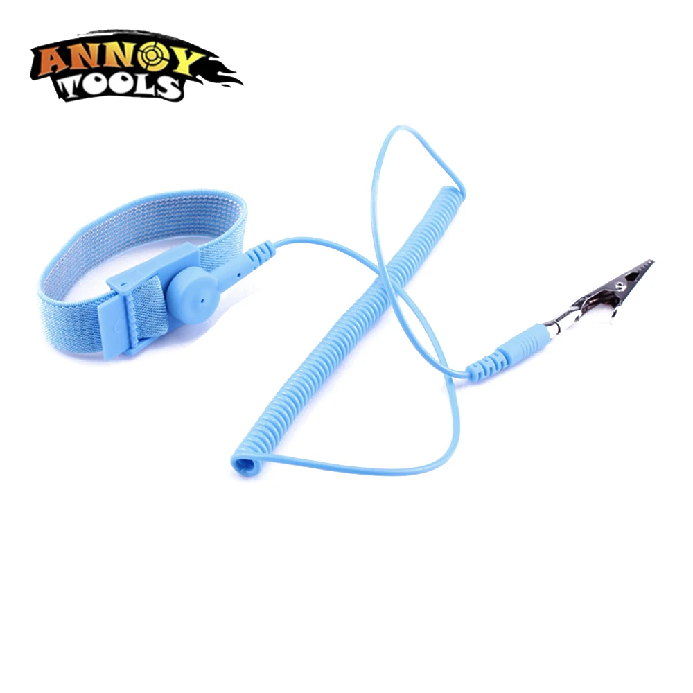 Anti-Static Wristband Adjustable Strap Discharge Antistatic Grounding Bracelet 