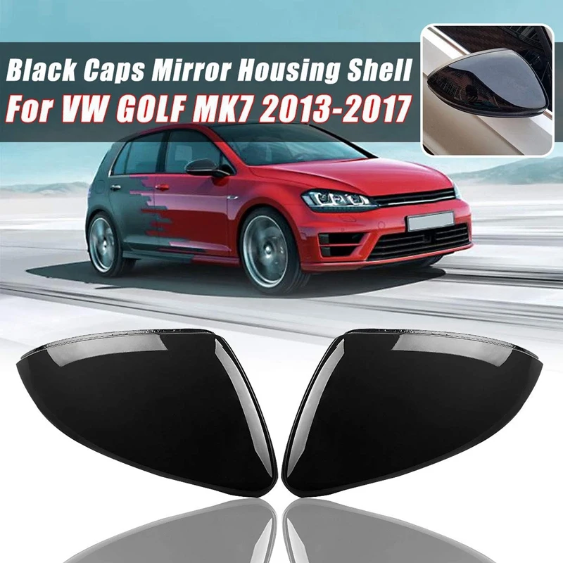 2 шт. для V w Golf 7 Mk7 7,5 Gtd R G t i Touran L E-Golf боковое зеркало крышка крышки яркий черный чехол для зеркала заднего вида