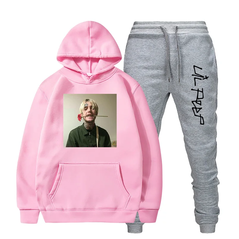 RIP Lil, толстовки с капюшоном, свитшот, для женщин и мужчин, Cry Baby Love Lil. Peep Sudaderas, пуловер, комплект из 2 предметов, мужской, женский спортивный костюм - Цвет: pink3