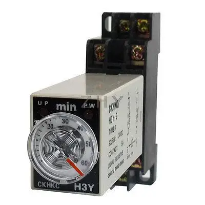 

DC 24V H3Y-2 0-60 Minutes 60Min DPDT 8 Pins Power on Time Delay Relay w Socket