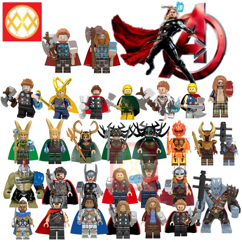 Тор Локи X0269 строительные блоки леди Тор недостойный Тор один Frigga Valkyria Hela Heimdall Asgard детские игрушки