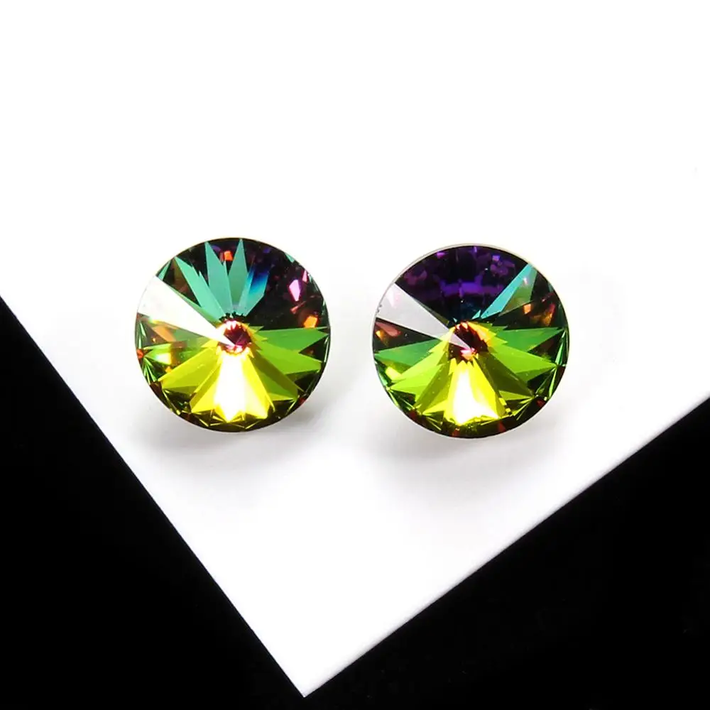 Серебряные серьги-гвоздики, 925 пробы, серебряные, коричневые/шампанские, Кристальные серьги-гвоздики для женщин, девушек, для свадебной вечеринки, хорошее ювелирное изделие - Цвет камня: ES0649a