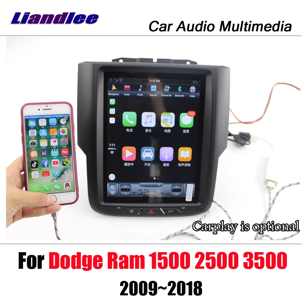 Liandlee Android для Dodge Ram 1500 2500 3500 стерео Tesla стиль экран Carplay BT USB Wifi карта gps-навигатор мультимедиа
