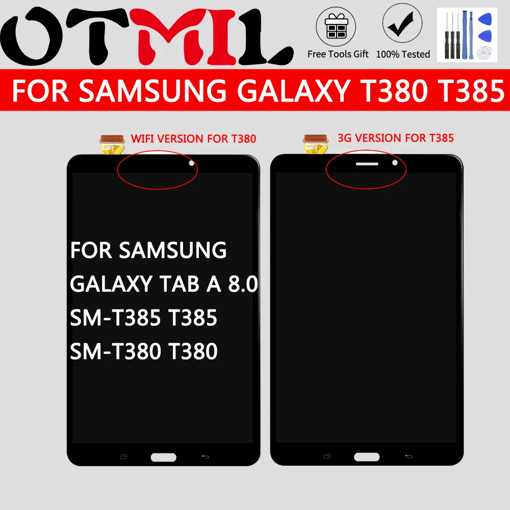 ЖК дисплей 8 дюймов для SAMSUNG Galaxy T380 с сенсорным экраном и рамкой дигитайзер