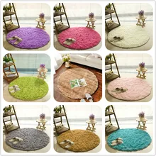 Горячая сплошной цвет круглый ковер для гостиной большой размер из искусственного меха коврики украшения дома 16 цветов