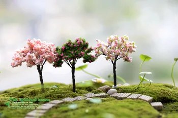 

200pcs Decoration For Micro Garden Landscape Potted Lawn Mini Artificial Cherry Trees Crafts DIY WB1603