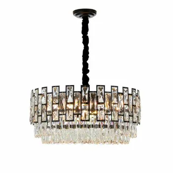 

American modern crystal chandelier lighting round chandelier black design led lamps chandeliers for bedroom living room kitchen