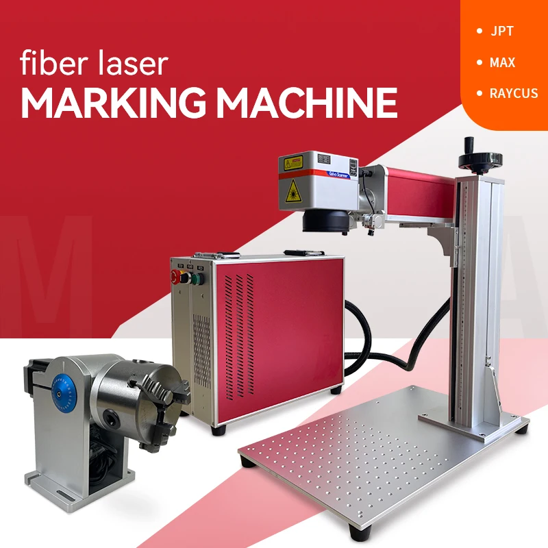 Волоконно-Лазерный Аппарат Raycus JPT для лазерной маркировки металла с ротацией