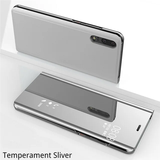 Silver Зеркало заднего вида Смарт флип чехол для samsung Galaxy A6 A7 A8 A9 J4 J6 S8 S9 плюс J8 A600 J2 Core A5 J5 J7 Neo S7 края крышки - Цвет: Silver