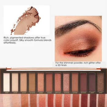 

12 nude color NK 1 heart Smoky eyeshadow Palette Balm Glitter pigment matte Palette Brow Makeup Natural Earth Set Cosmetic